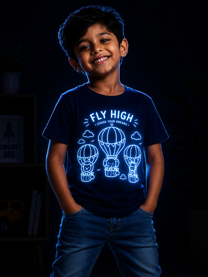 Fly High Glow In The Dark Print T-Shirt