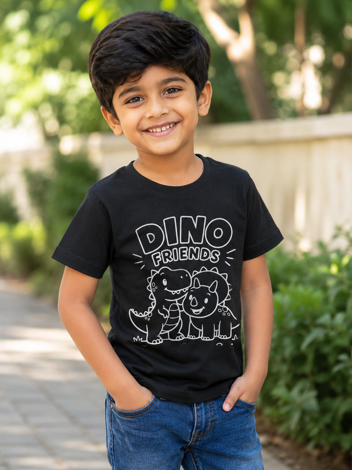 Dino Friends Glow In The Dark Print T-Shirt