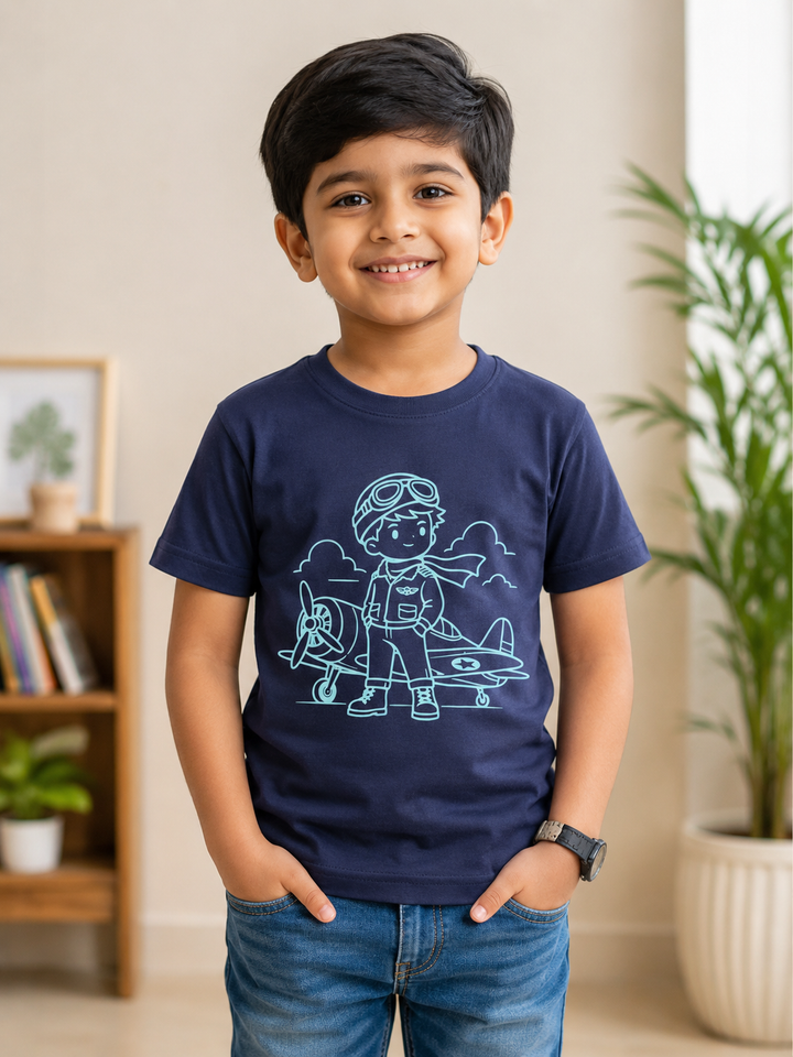 Sky Captain Glow In The Dark Print T-Shirt