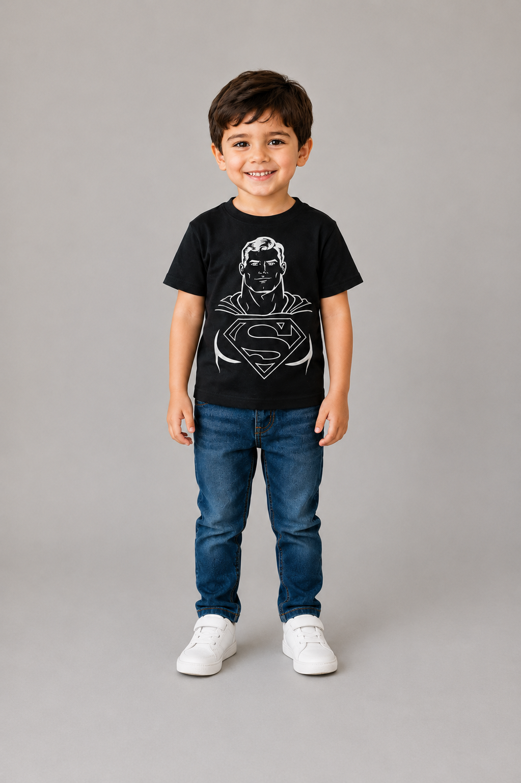 Black Glow-in-the-Dark Superhero T-Shirt