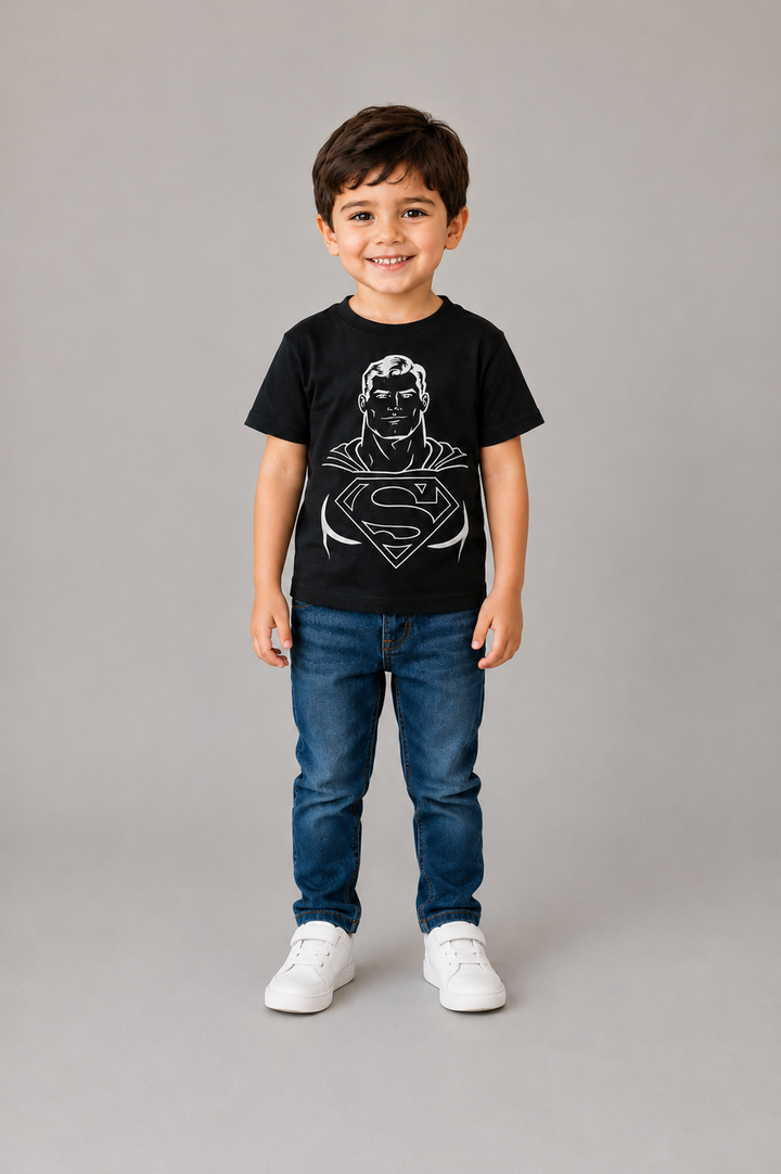 Black Glow-in-the-Dark Superhero T-Shirt