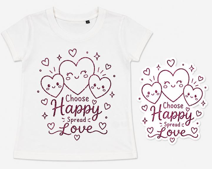 Cute Heart Print Cotton T-Shirt