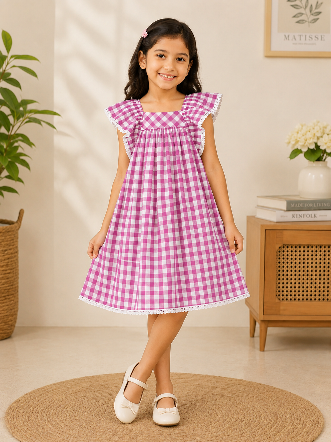 Sweet Blossom Check Dress