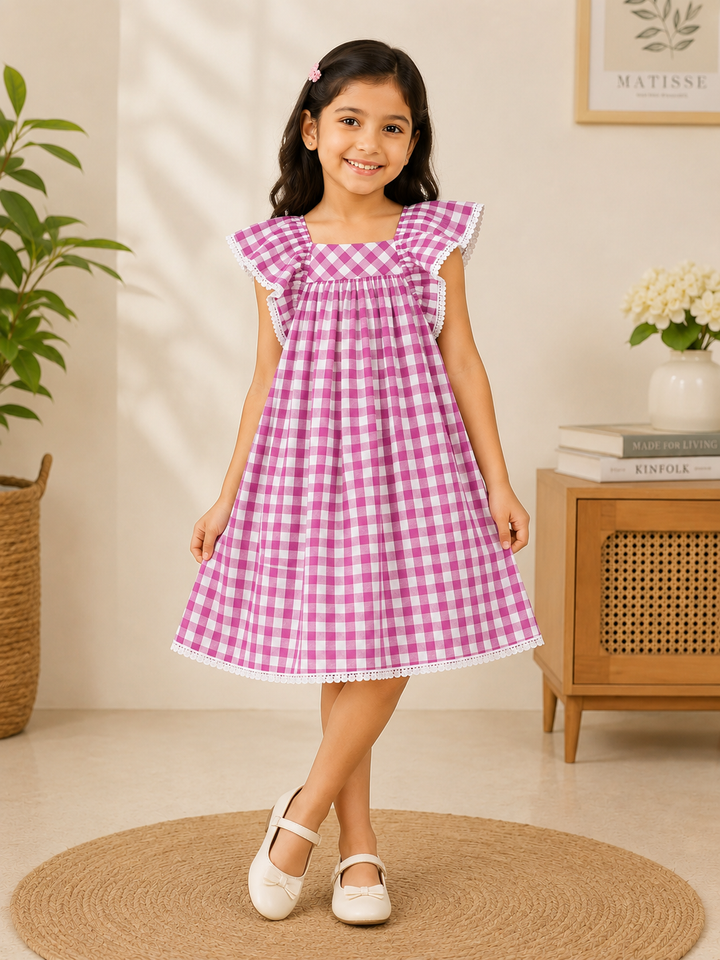 Sweet Blossom Check Dress