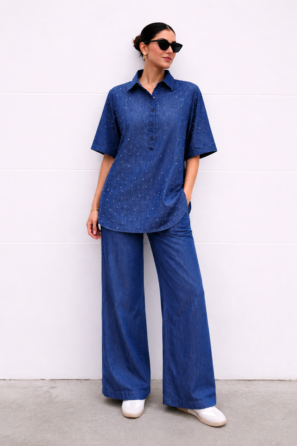 Luxe Dot Denim Co-Ord Set
