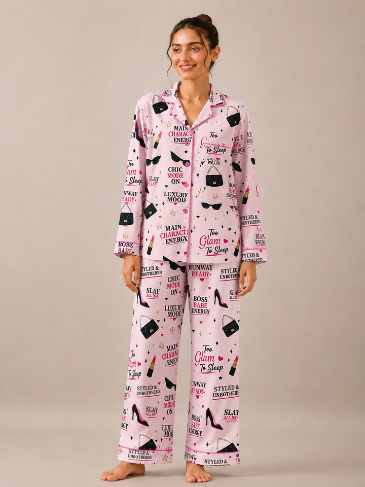 Boss Babe Print Long Sleeve Women's Night Suit