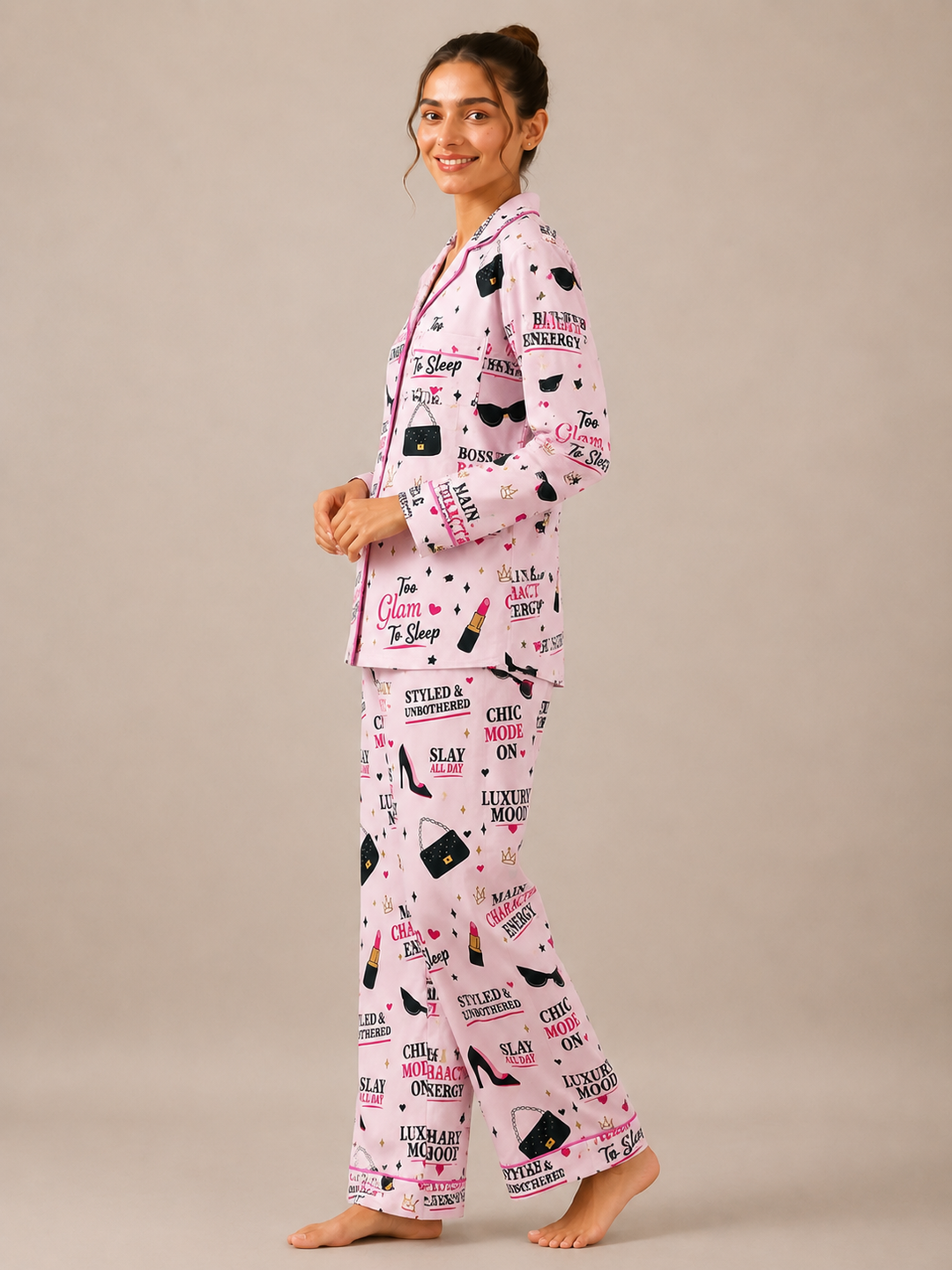 Boss Babe Print Long Sleeve Women's Night Suit
