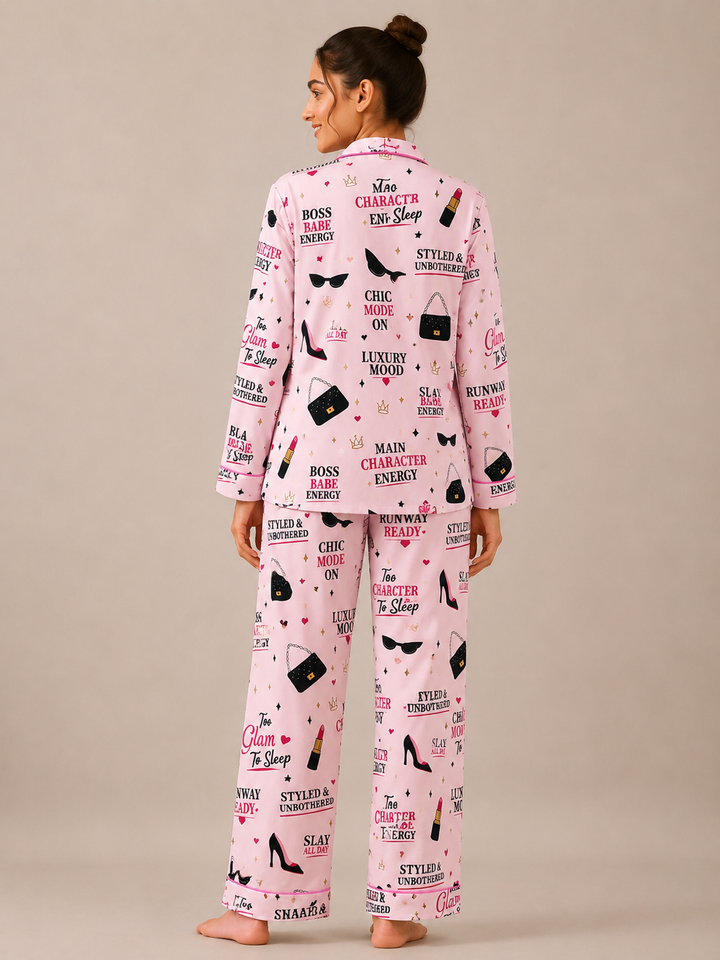 Boss Babe Print Long Sleeve Women's Night Suit