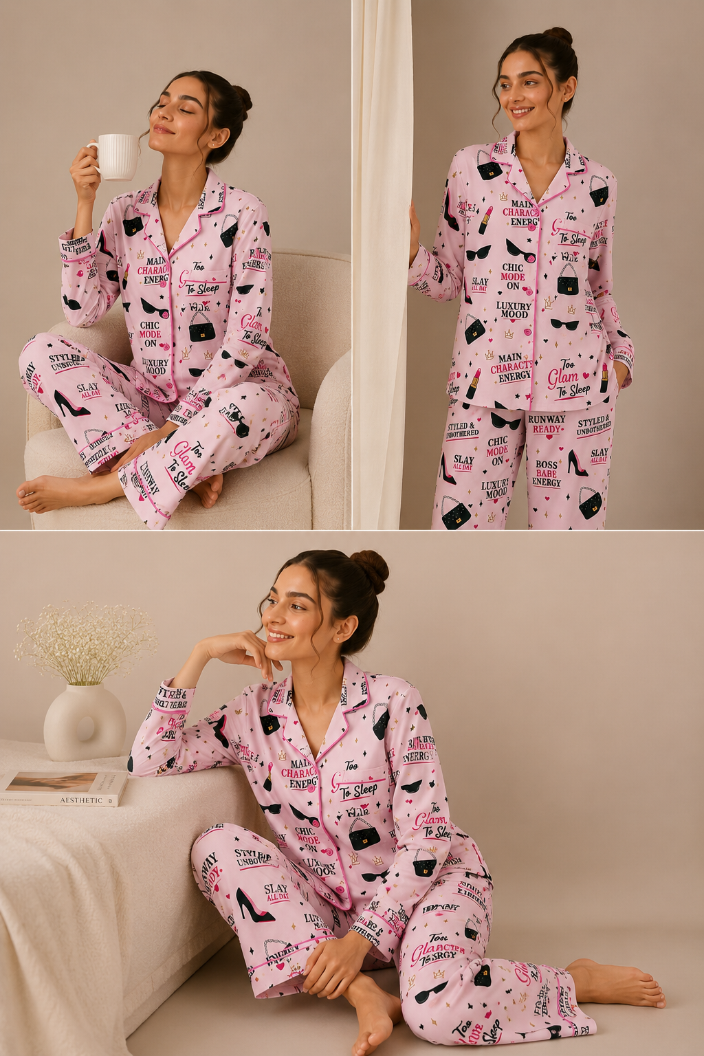 Boss Babe Print Long Sleeve Women's Night Suit