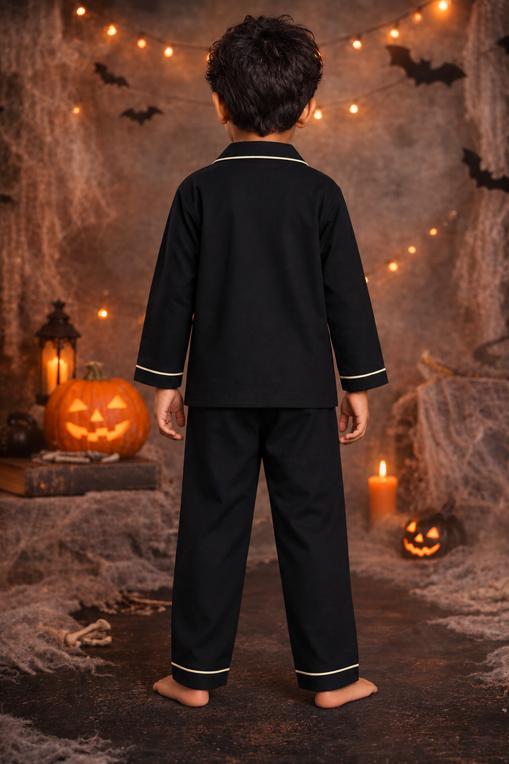 Spooky Blue Glow in the Dark Print Long Sleeve Kids Night Suit