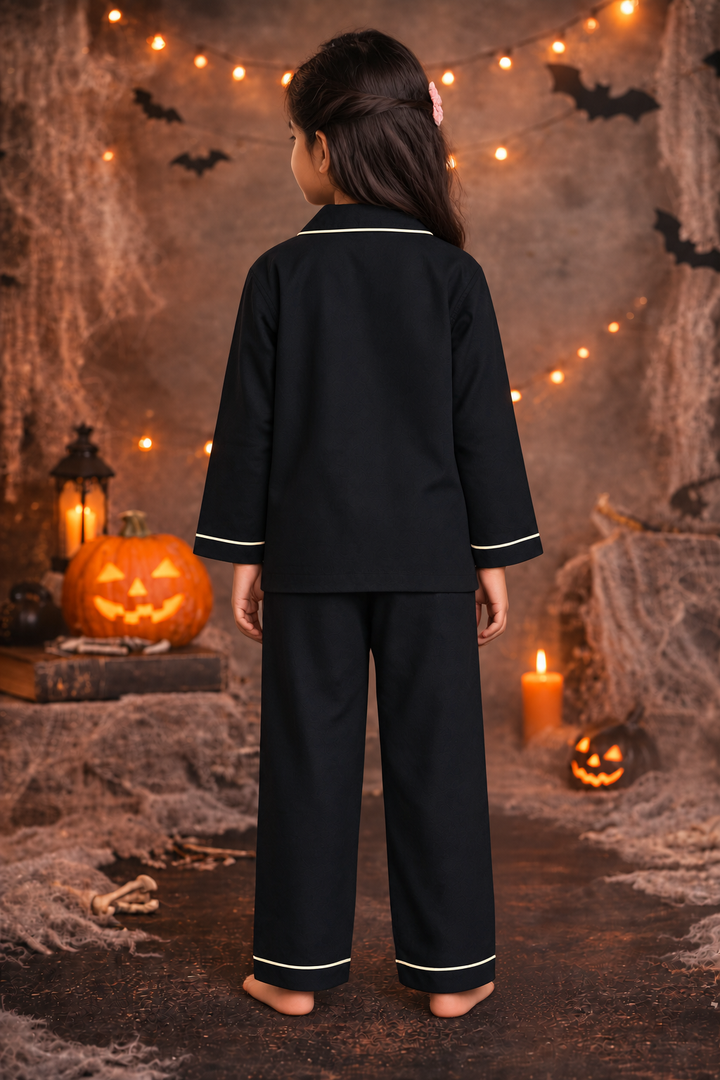 Spooky Pink Glow in the Dark Print Long Sleeve Kids Night Suit