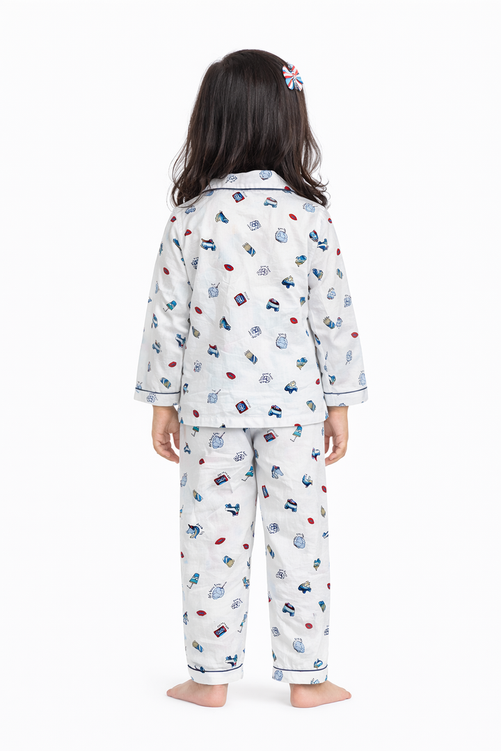 Chill & Roll Print Long Sleeve Kids Night Suit