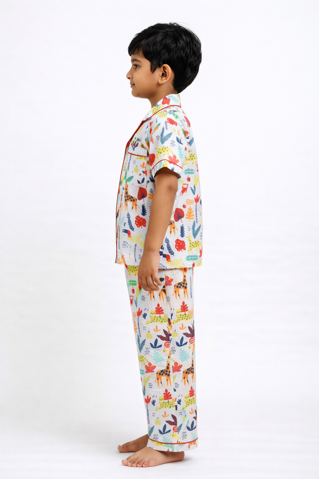Animal Safari Print Short Sleeve Kids Night Suit