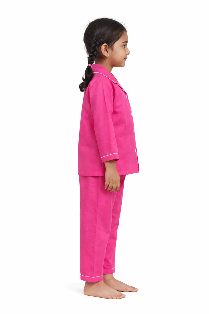 Pink Unicorn Glow In the Dark Print Long Sleeve Kids Night Suit