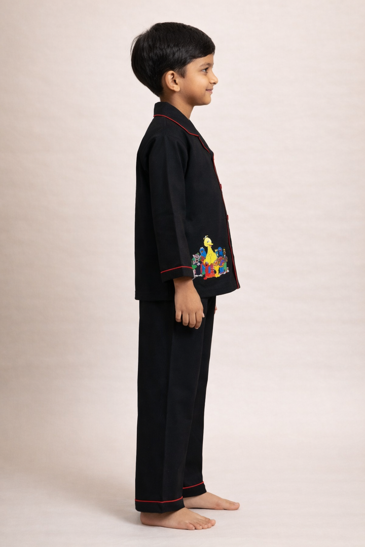 Monster Cuddles Print Long Sleeve Kids Night Suit