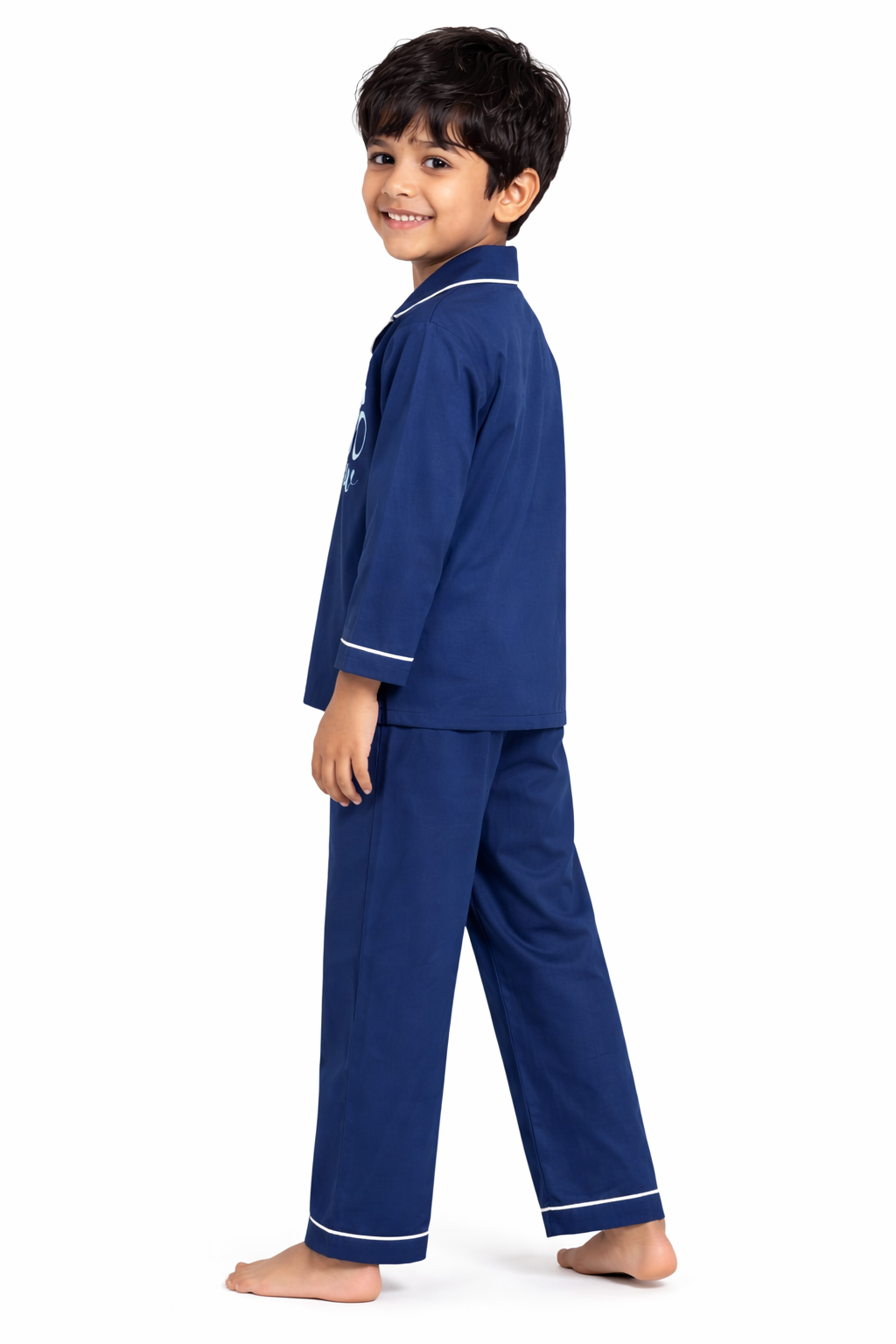 Boo Crew Glitter Print Long Sleeve Kids Night Suit