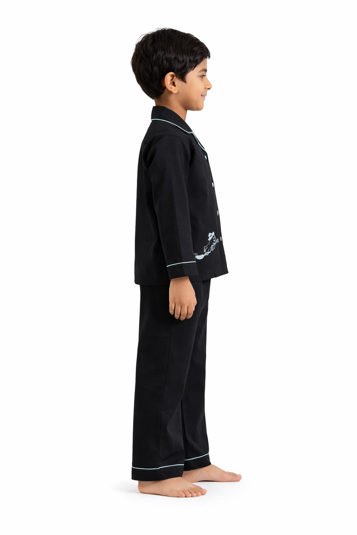 Boo Glow in the Dark  Print Long Sleeve Kids Night Suit