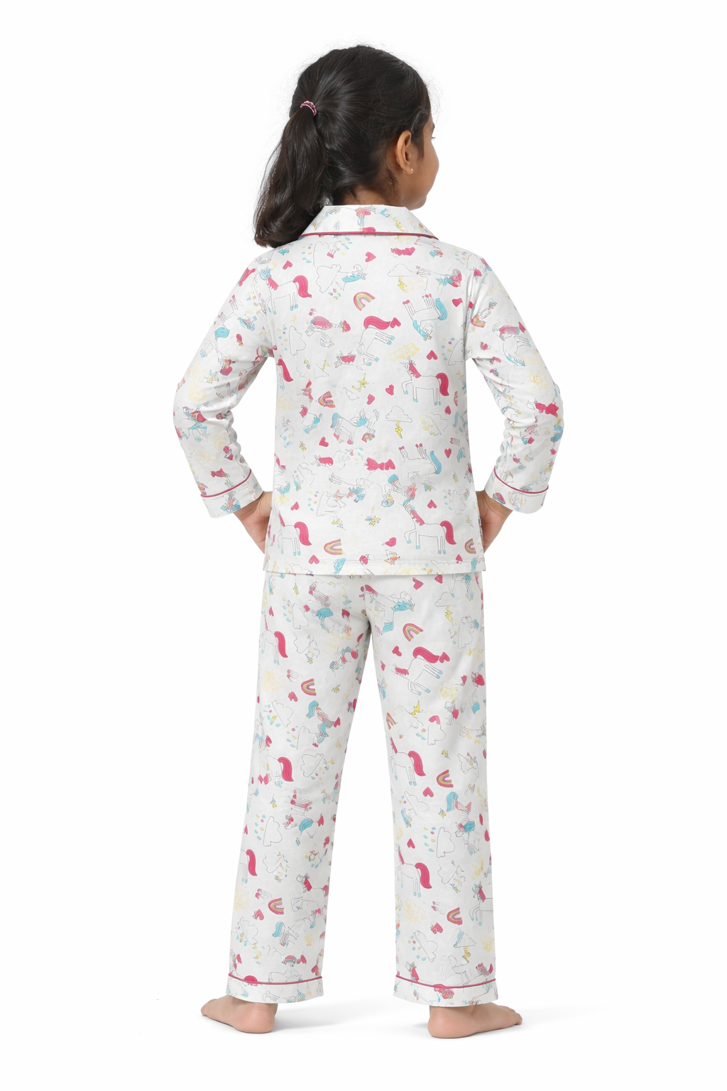 Blue Unicorn Print Long Sleeve Kids Night Suit