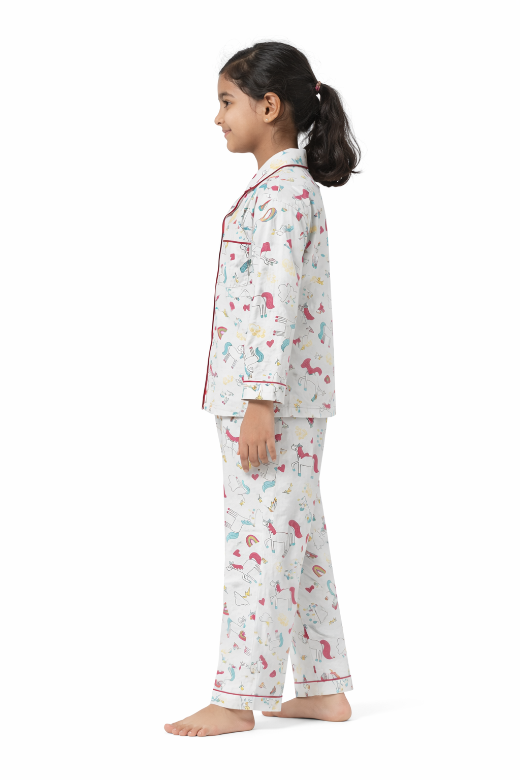 Blue Unicorn Print Long Sleeve Kids Night Suit