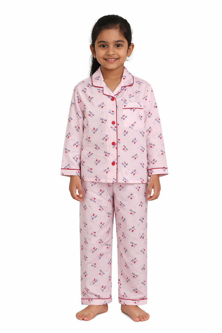 I Love My Bed Long Sleeve Kids Night Suit