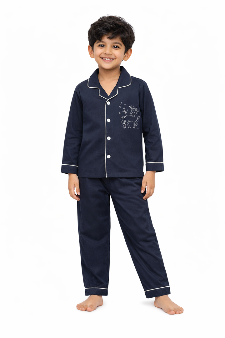 Unicorn Glow in the Dark  Print Long Sleeve Kids Night Suit