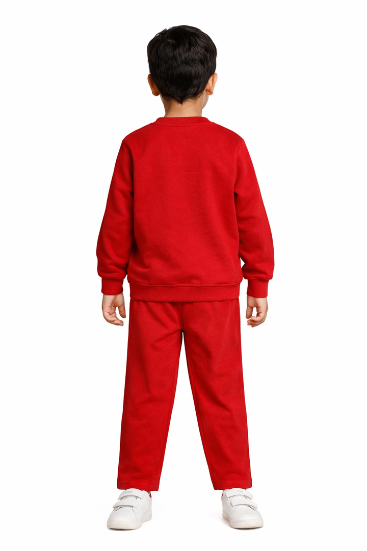 Ho Ho Ho Christmas Print Cotton Fleece Kids Sweatshirt Set