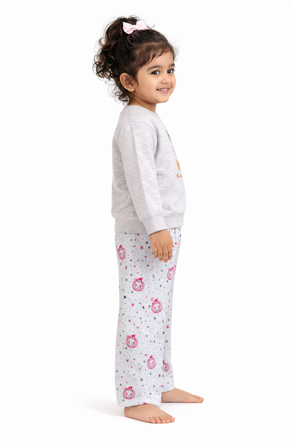 Cocomelon HO! HO! Print Cotton Fleece Kids Sweatshirt Set