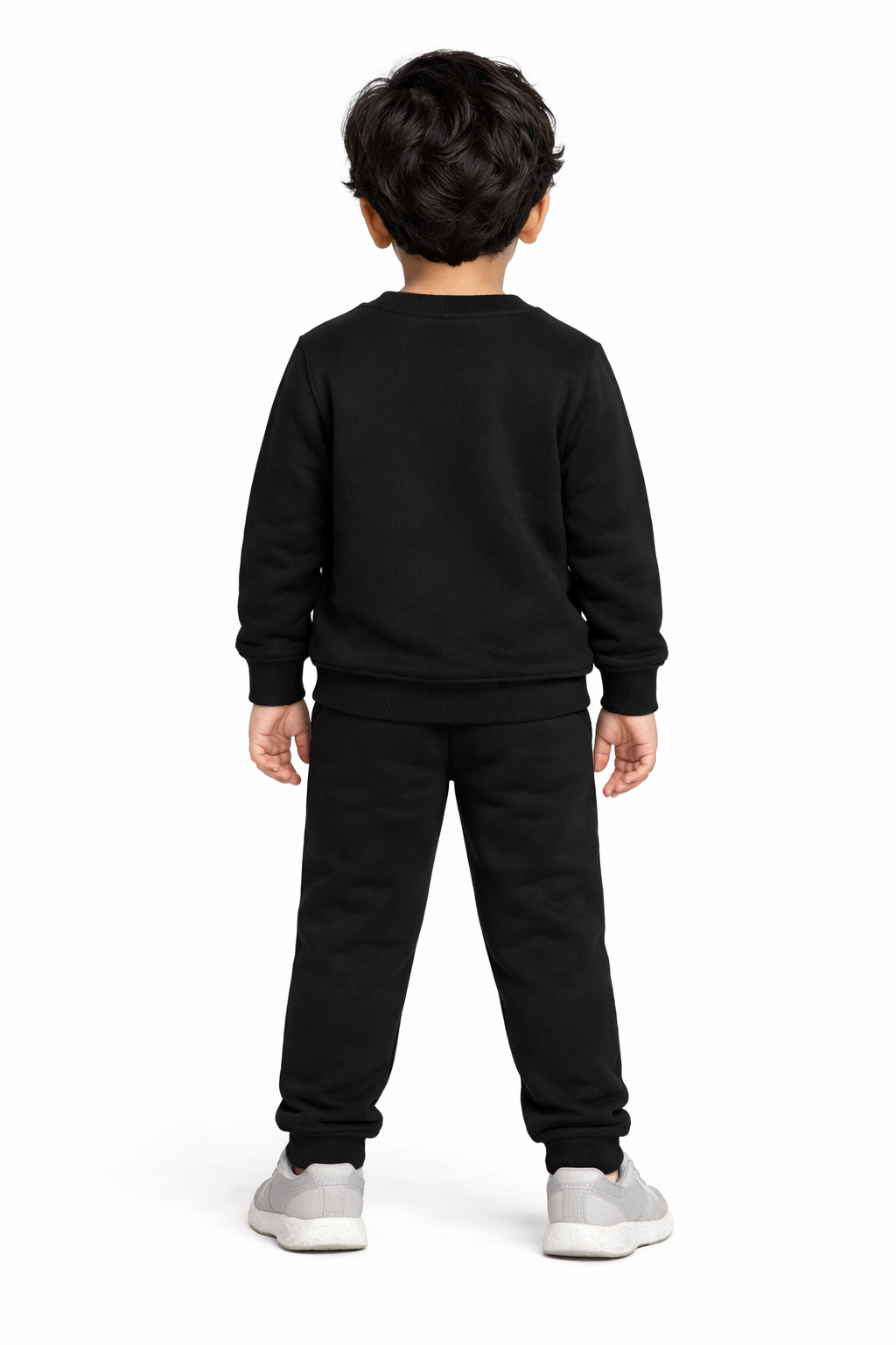 Heroes Black Print Cotton Fleece Kids Sweatshirt Set