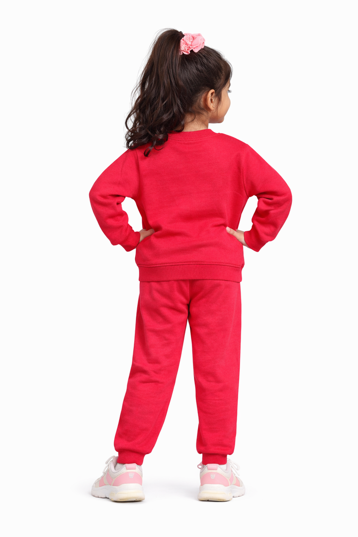 Heart Of Gold Print Cotton Fleece Kids Sweatshirt Set