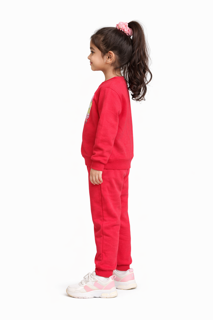 Heart Of Gold Print Cotton Fleece Kids Sweatshirt Set