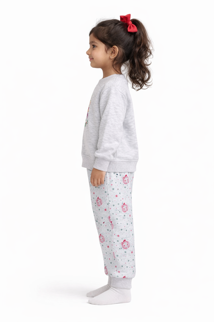 Cocomelon Happy Holidays Print Cotton Fleece Kids Sweatshirt Set