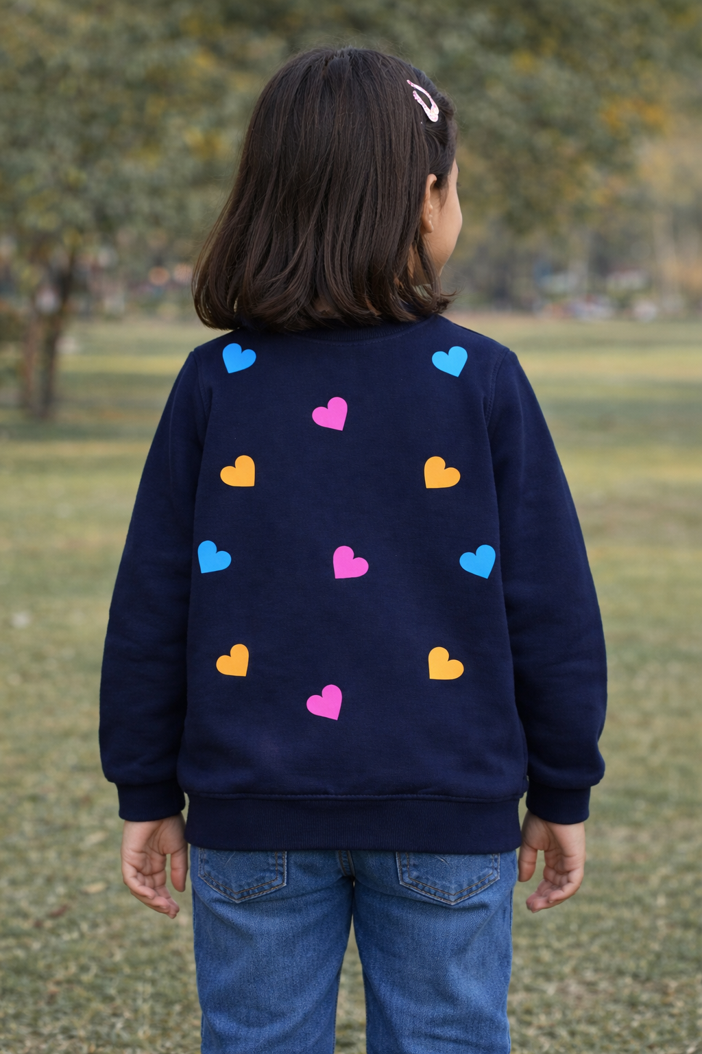 Glow in the Dark Colorful Hearts Kids Sweatshirt