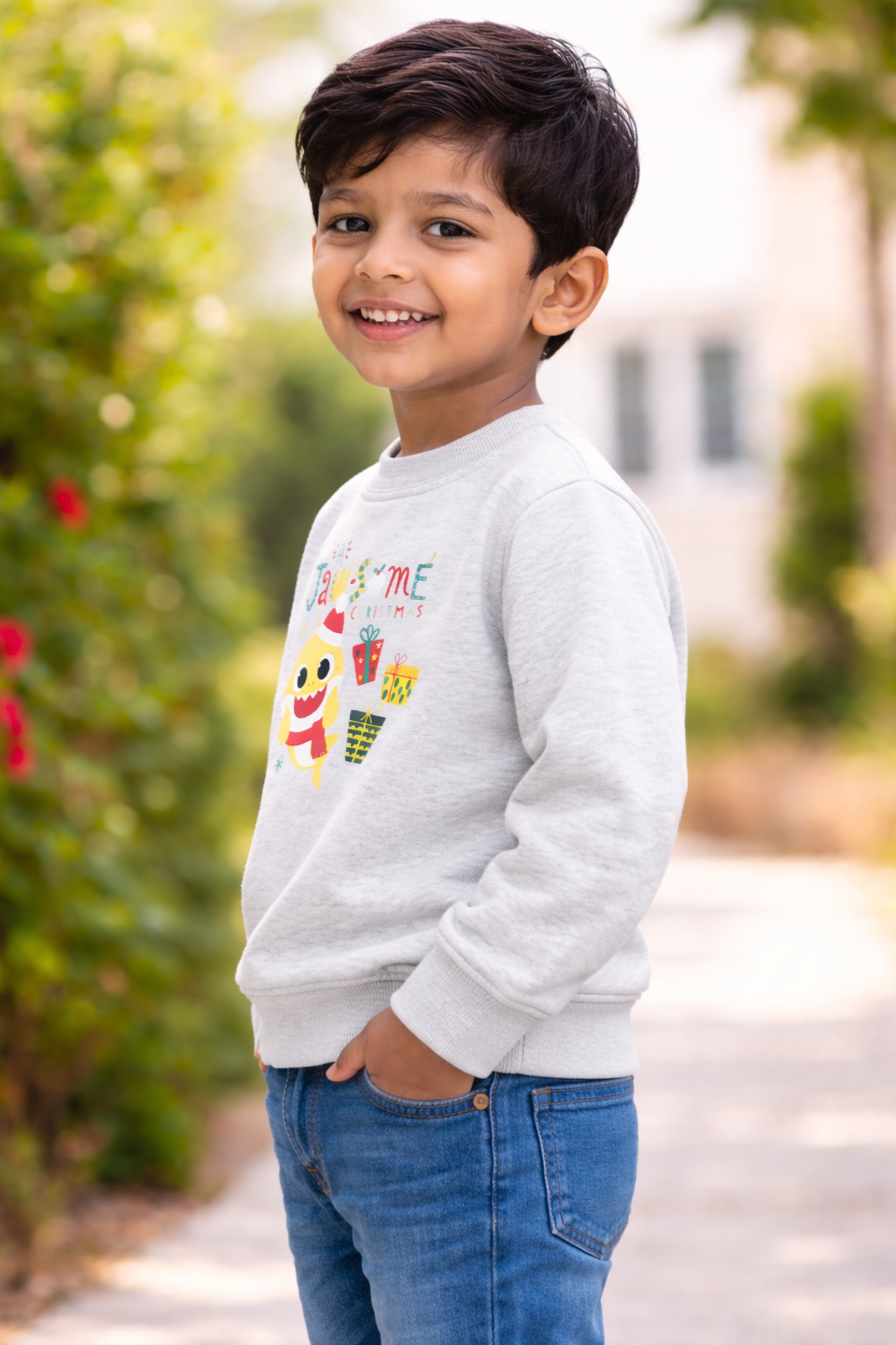 Jawsome Christmas Warm Fleece Kids Sweatshirt