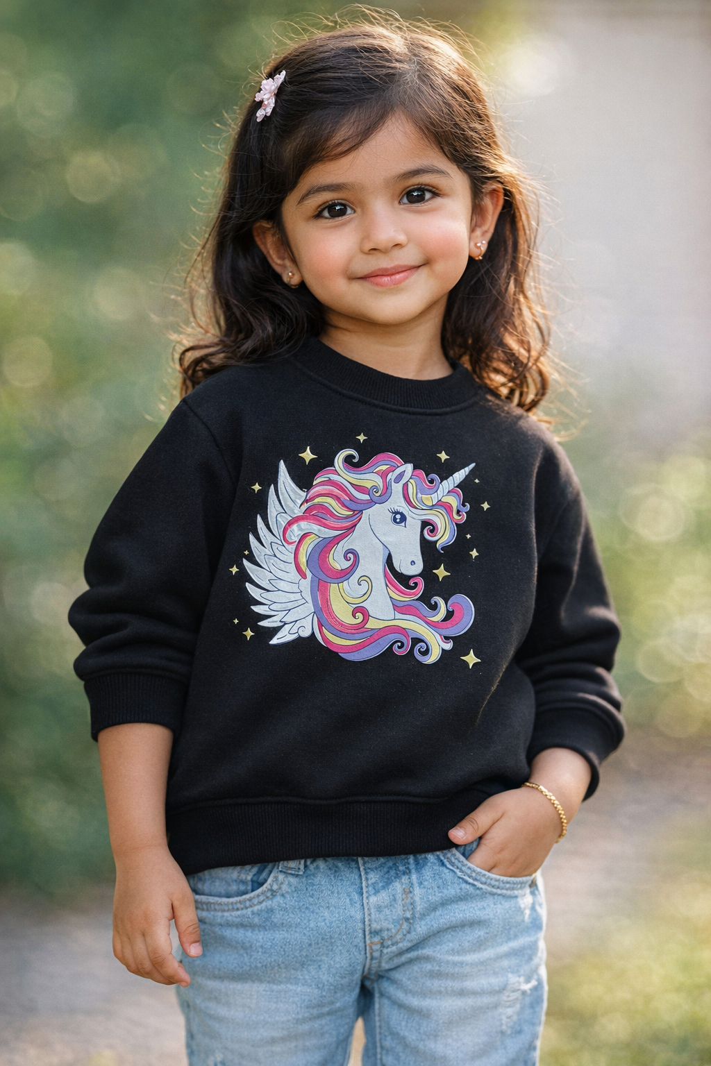 Unicorn Love Fleece Kids Sweatshirt