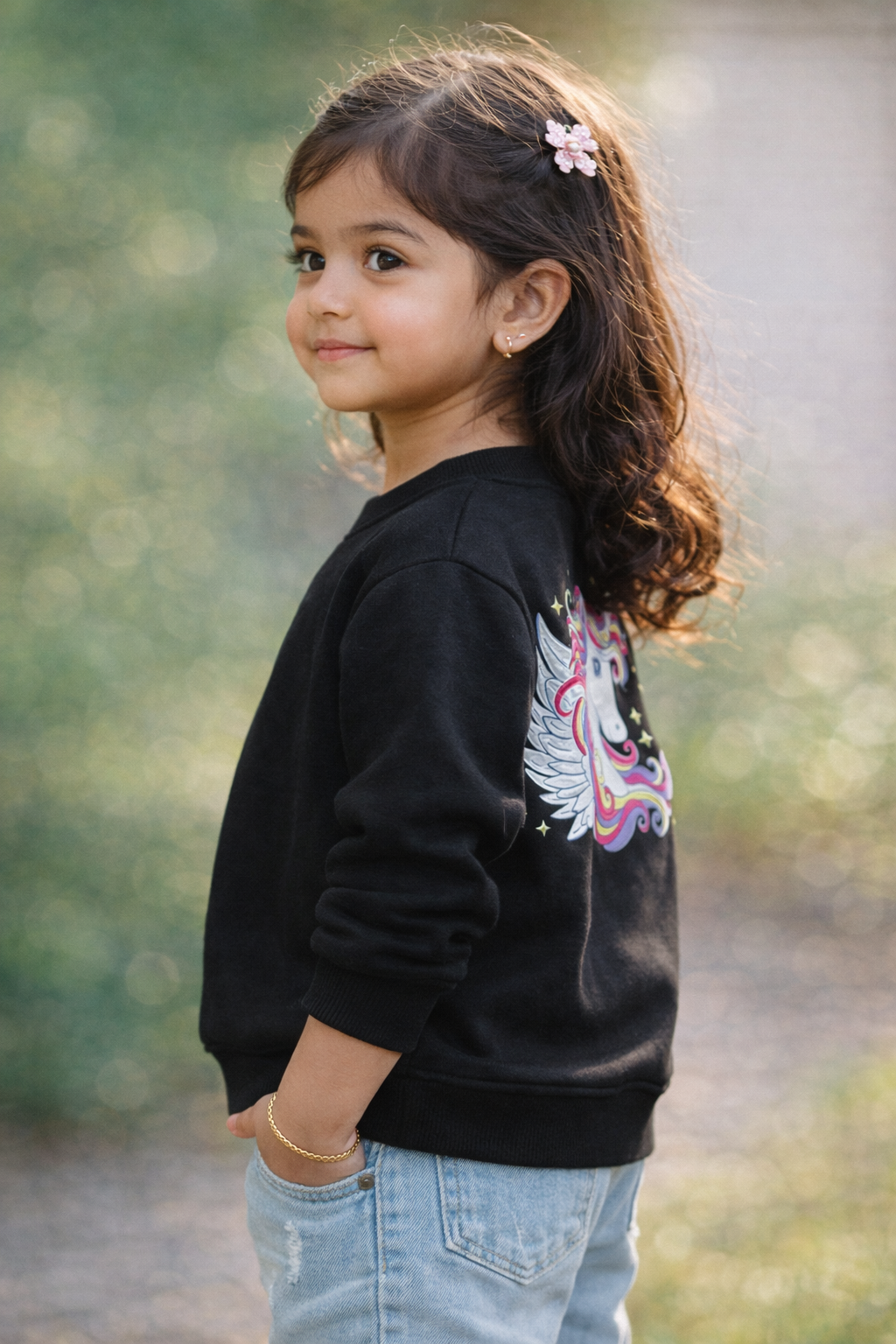 Unicorn Love Fleece Kids Sweatshirt