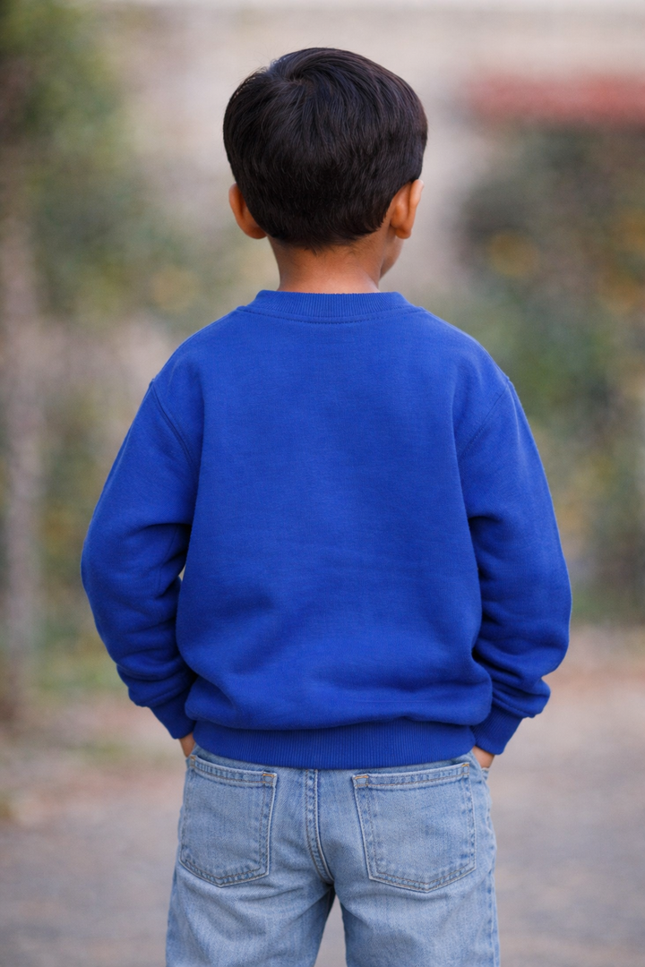 Lets Play Teddy Fleece Kids Blue Sweatshirt