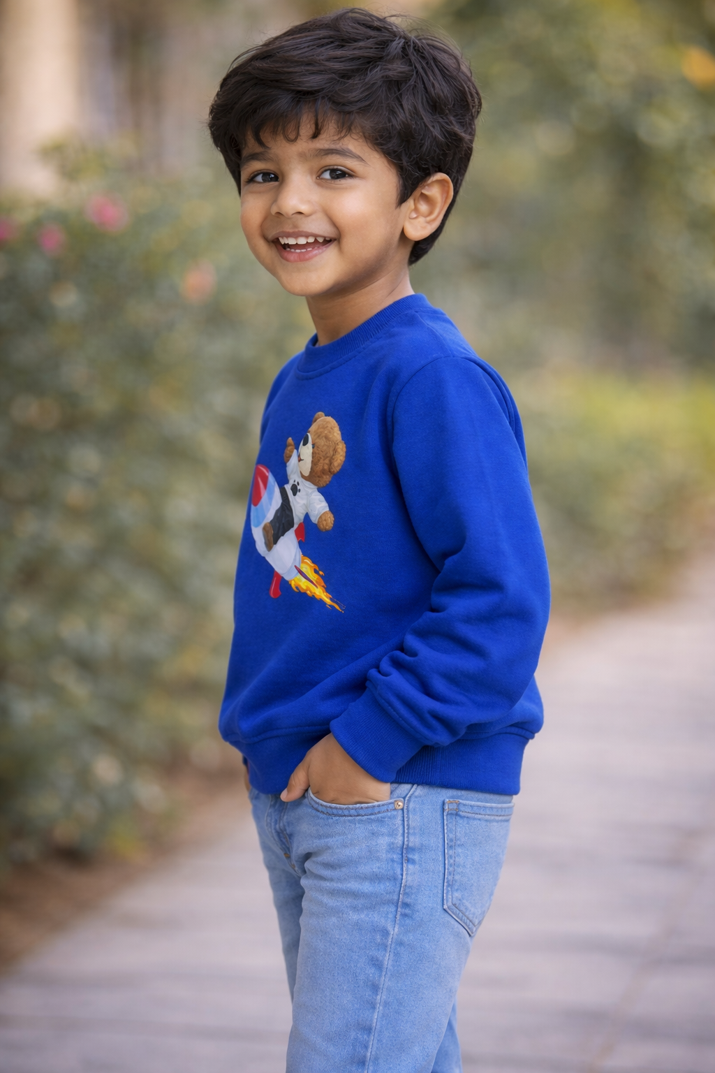 Rocket Teddy Fleece Kids Sweatshirt