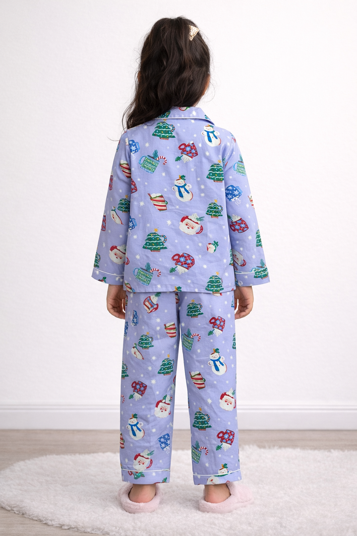Winter Whispers Cotton Flannel Long Sleeve Kids Night Suit