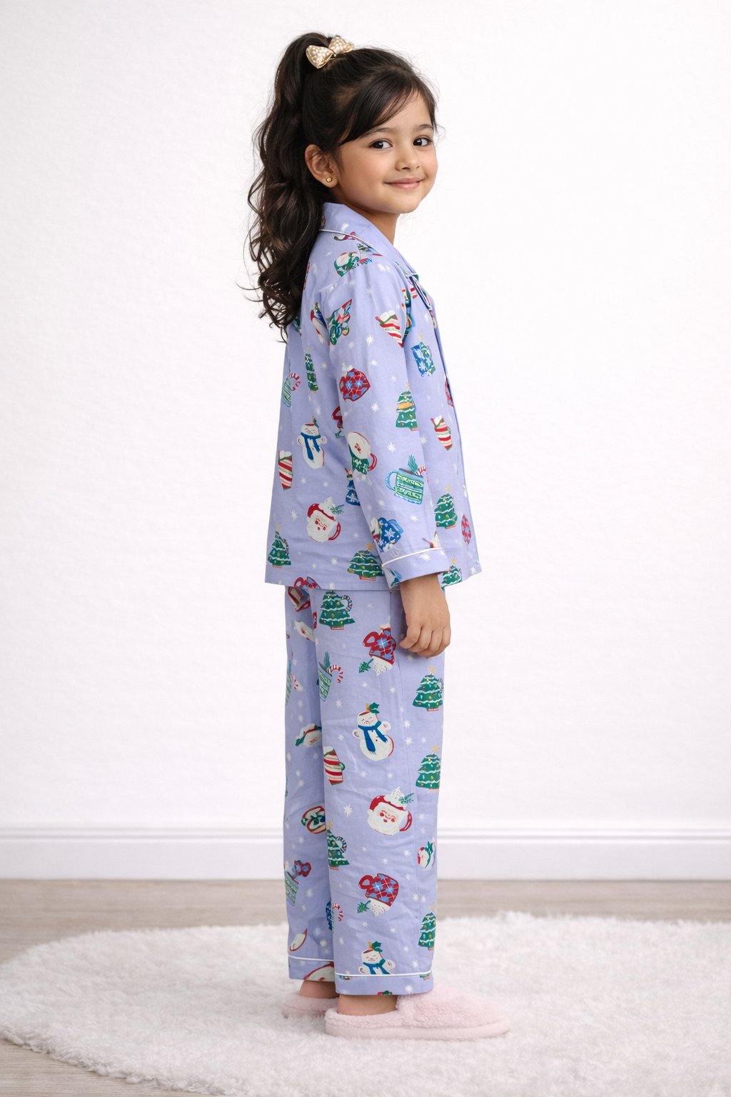 Winter Whispers Cotton Flannel Long Sleeve Kids Night Suit