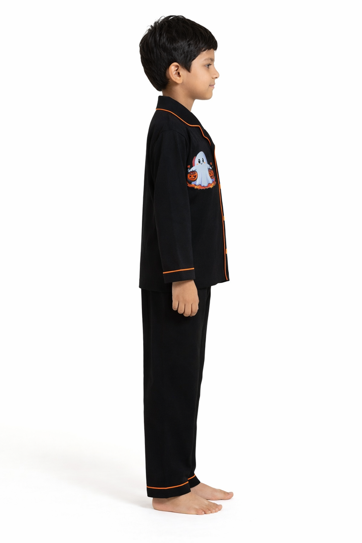 Cute Boo Glow in the Dark  Print Long Sleeve Kids Night Suit