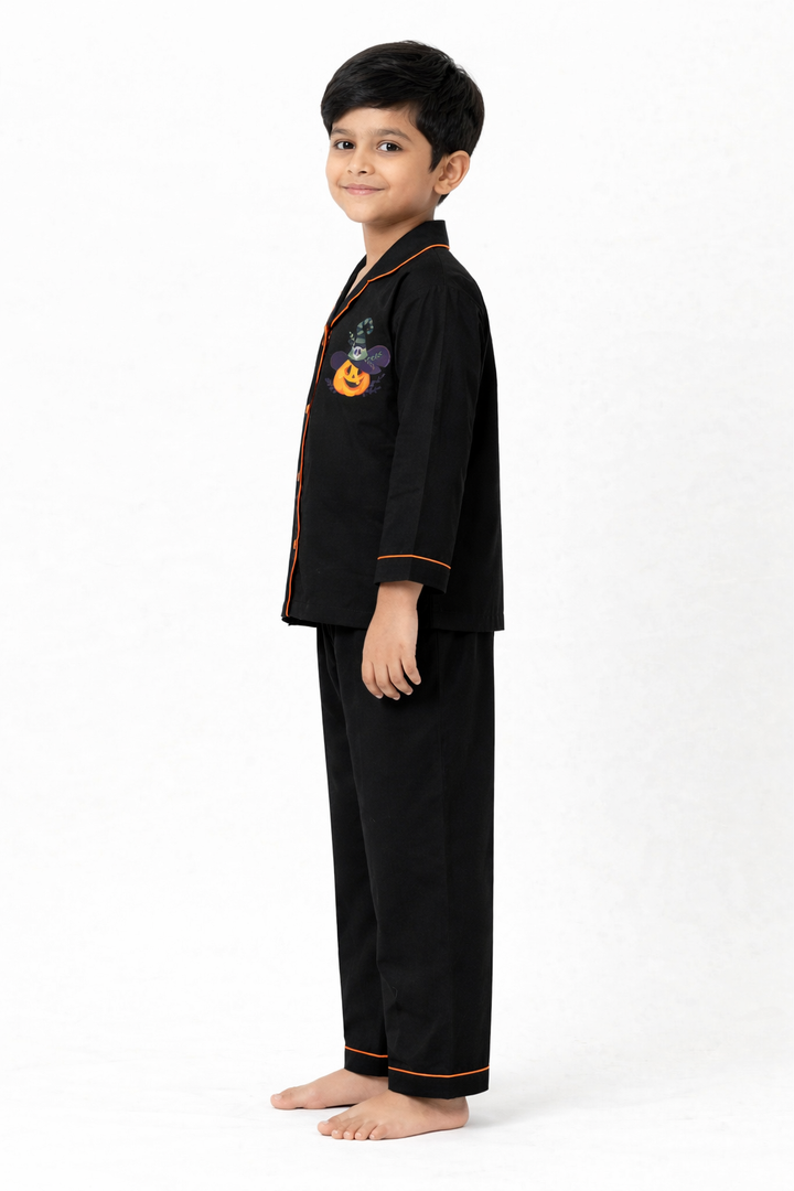 Spooky Glow in the Dark Print Long Sleeve Kids Night Suit