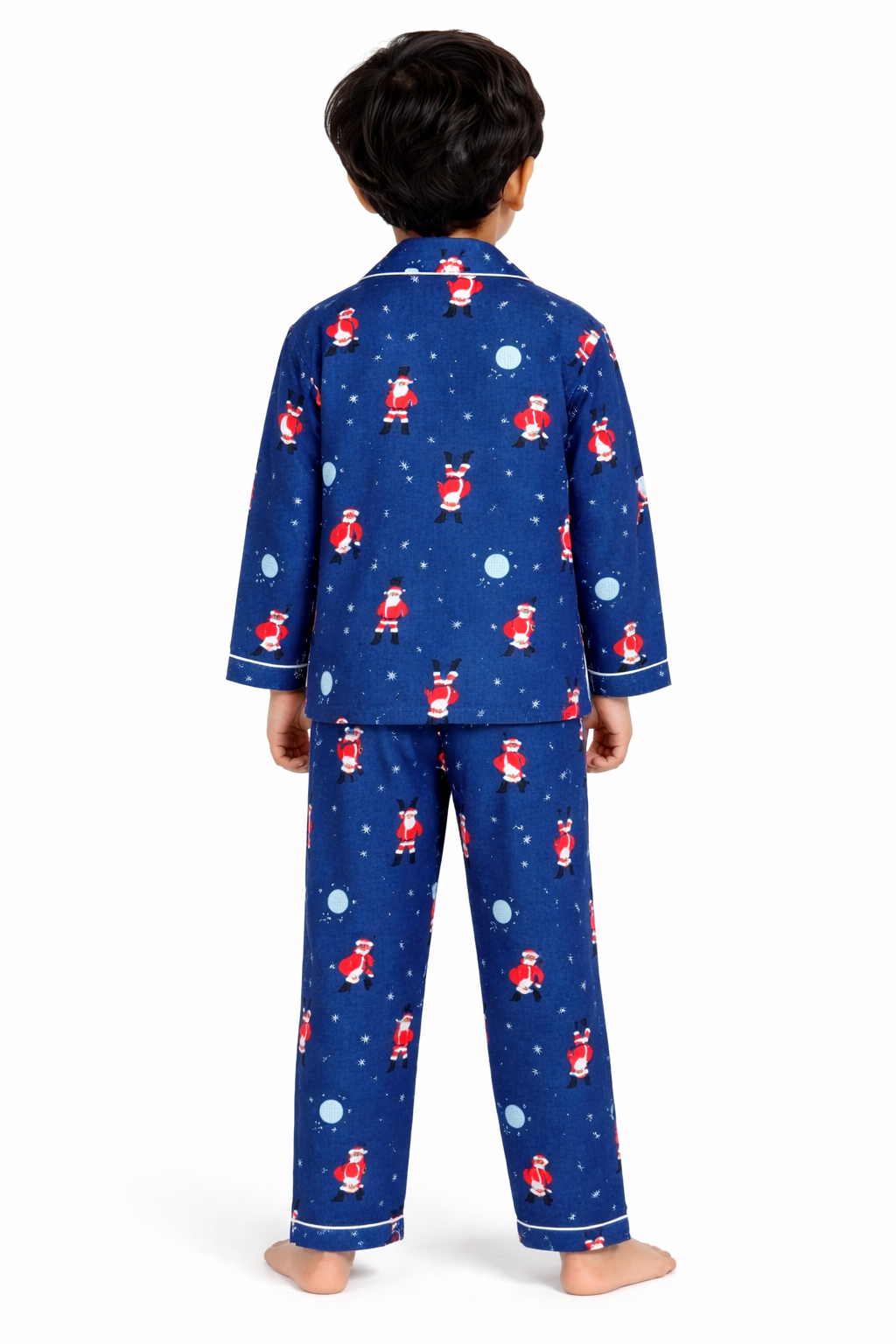 Santa Snuggle Cotton Flannel Long Sleeve Kids Night Suit