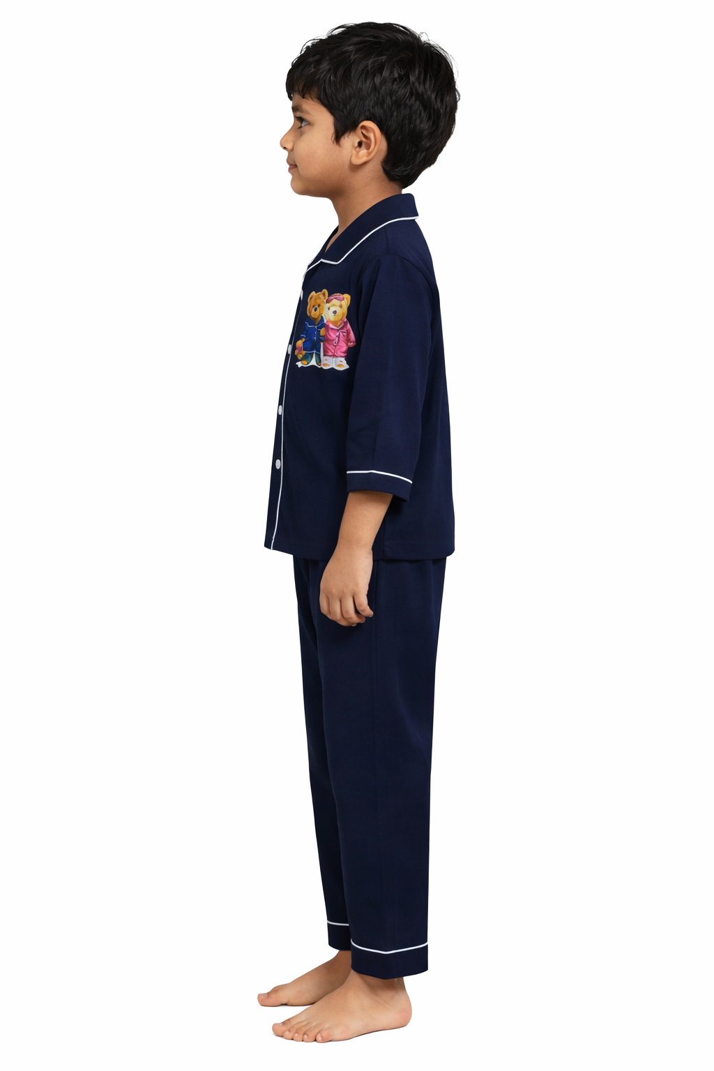 Its Bedtime Teddy Navy Long Sleeve Kids Night Suit