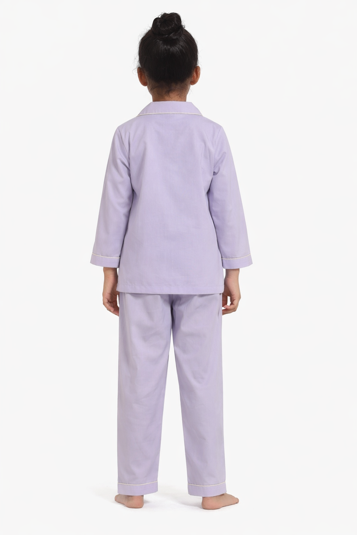 Its Bedtime Teddy Lavender Long Sleeve Kids Night Suit
