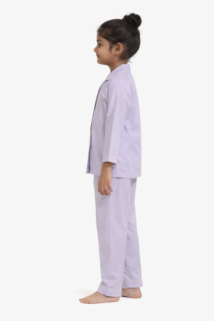 Its Bedtime Teddy Lavender Long Sleeve Kids Night Suit