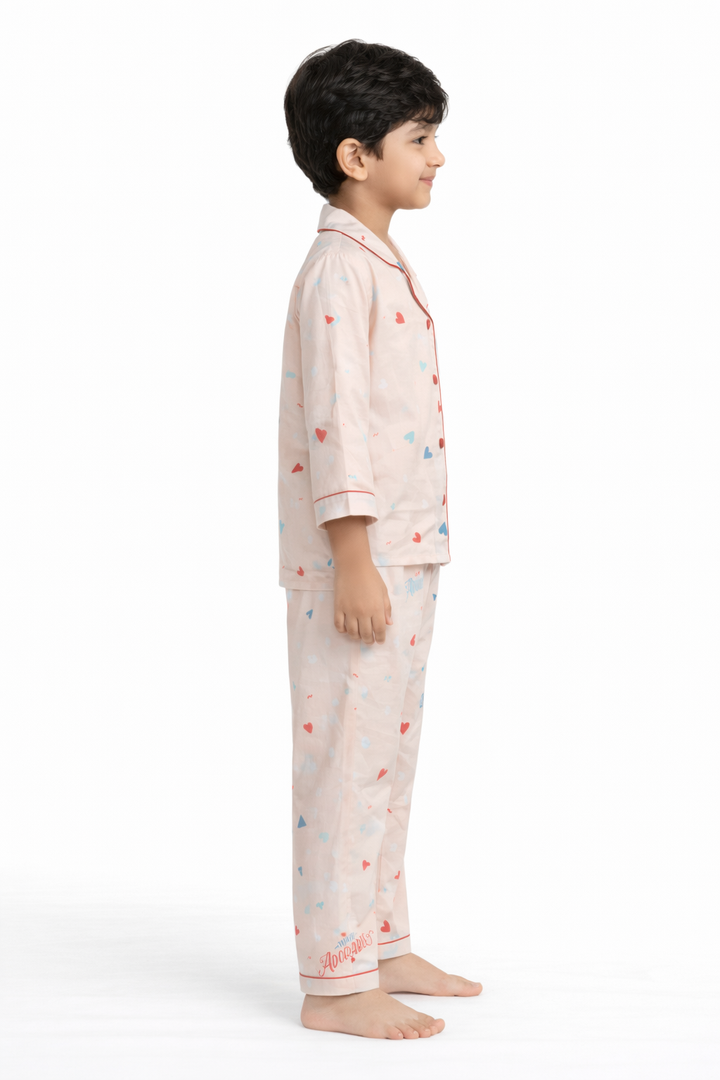 Totally Adorable Print Long Sleeve Kids Night Suit