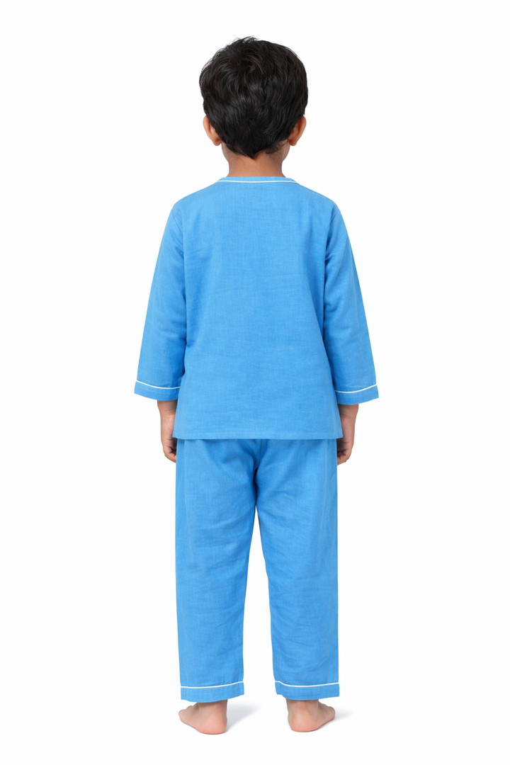 Wicket & Snooze Print Round Neck Long Sleeve Kids Night Suit