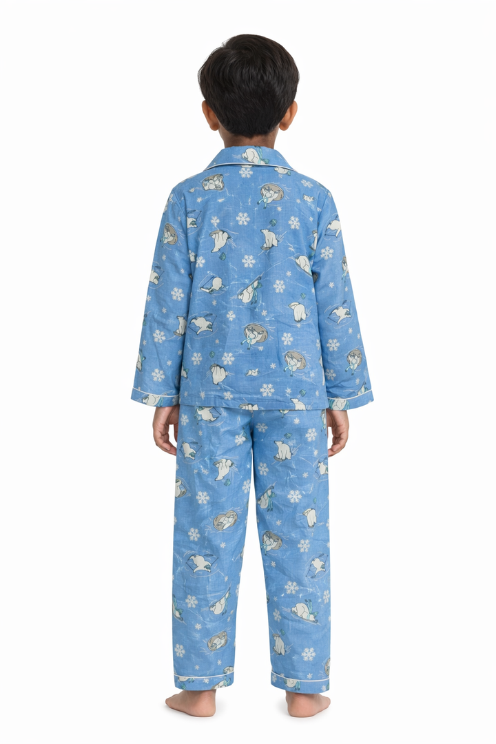 Polar Peekaboo Cotton Flannel Long Sleeve Kids Night Suit