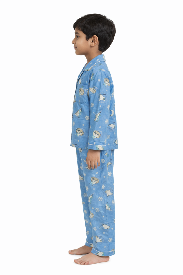 Polar Peekaboo Cotton Flannel Long Sleeve Kids Night Suit