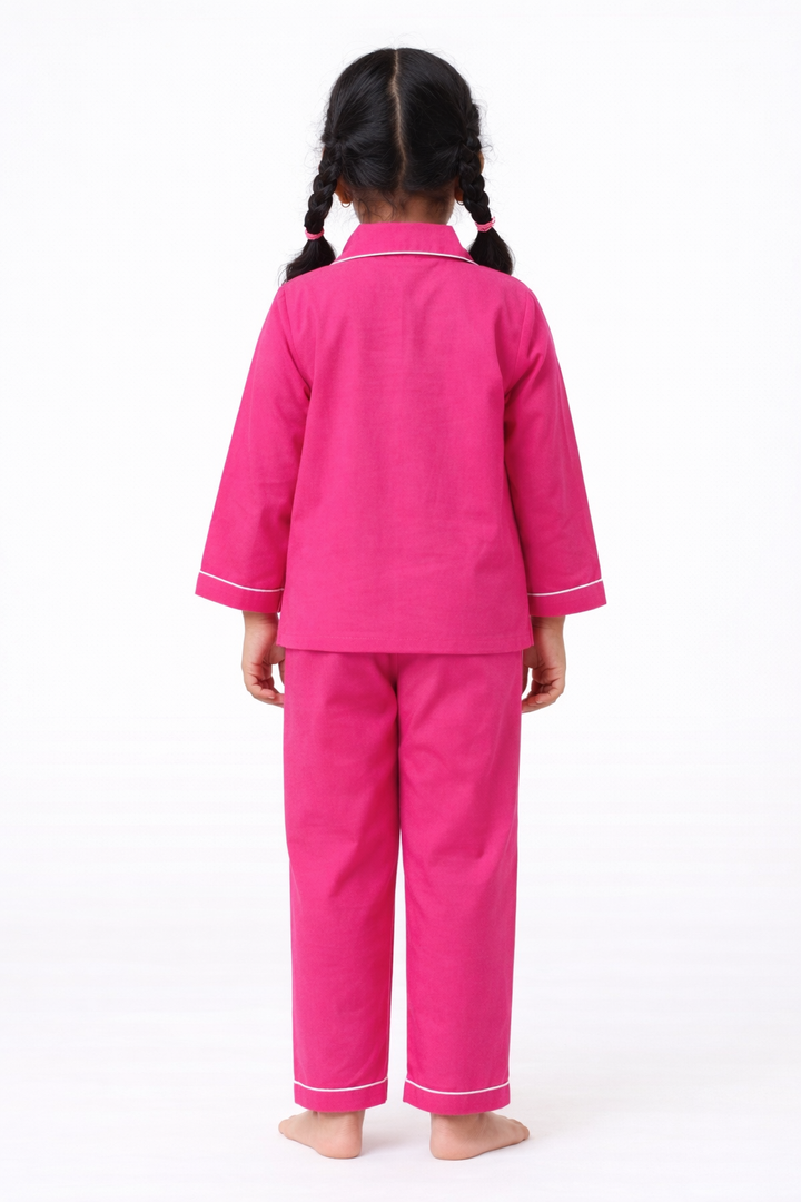 Princess On Pink Glow In the Dark Print Long Sleeve Kids Night Suit